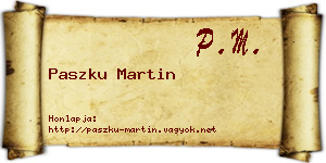 Paszku Martin névjegykártya